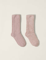 CozyChic 2 Pair Sock Set - Dusty Rose Multi