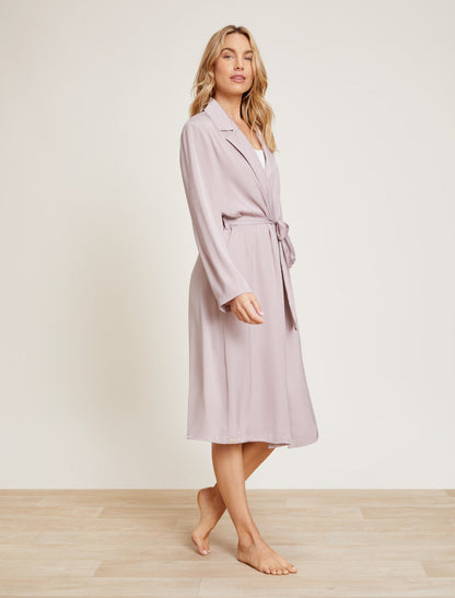 Barefoot Dreams Washed Satin Notch Collar Robe