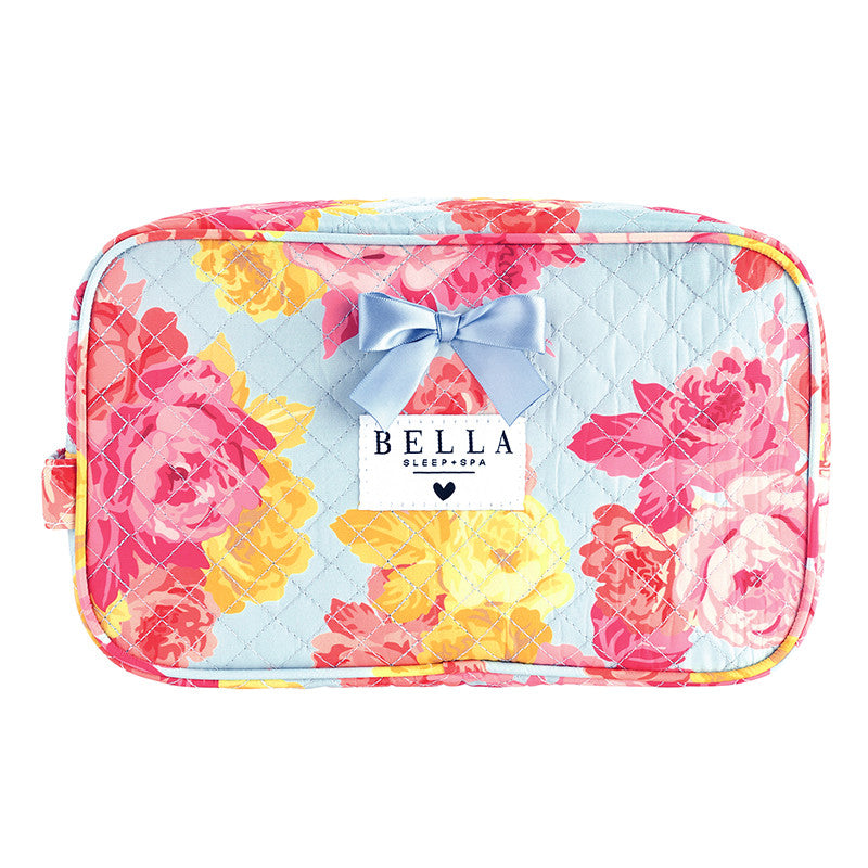 Rose Floral Quilted Cosmetic Bag