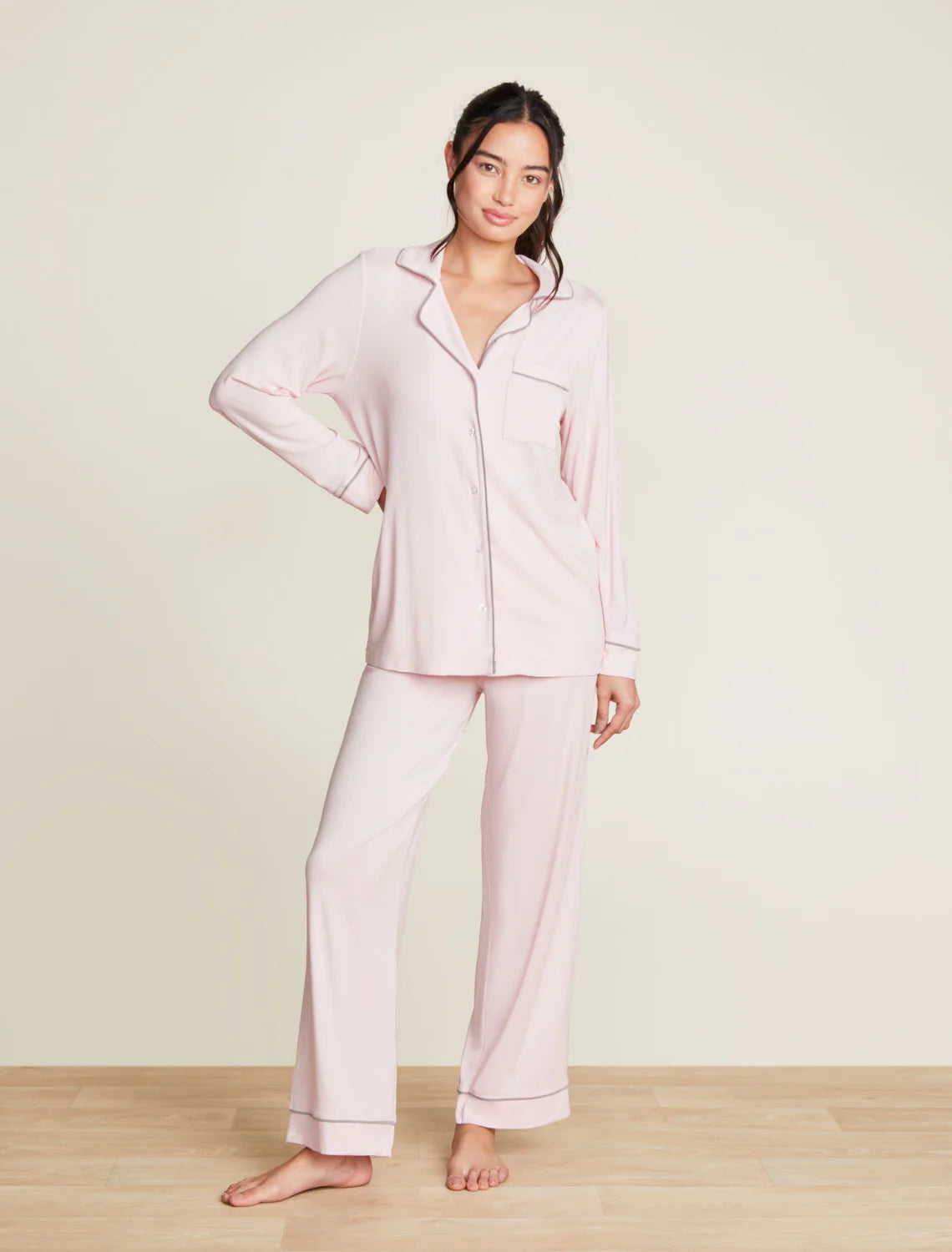 Luxe Milk Jersey Piped PJ Set