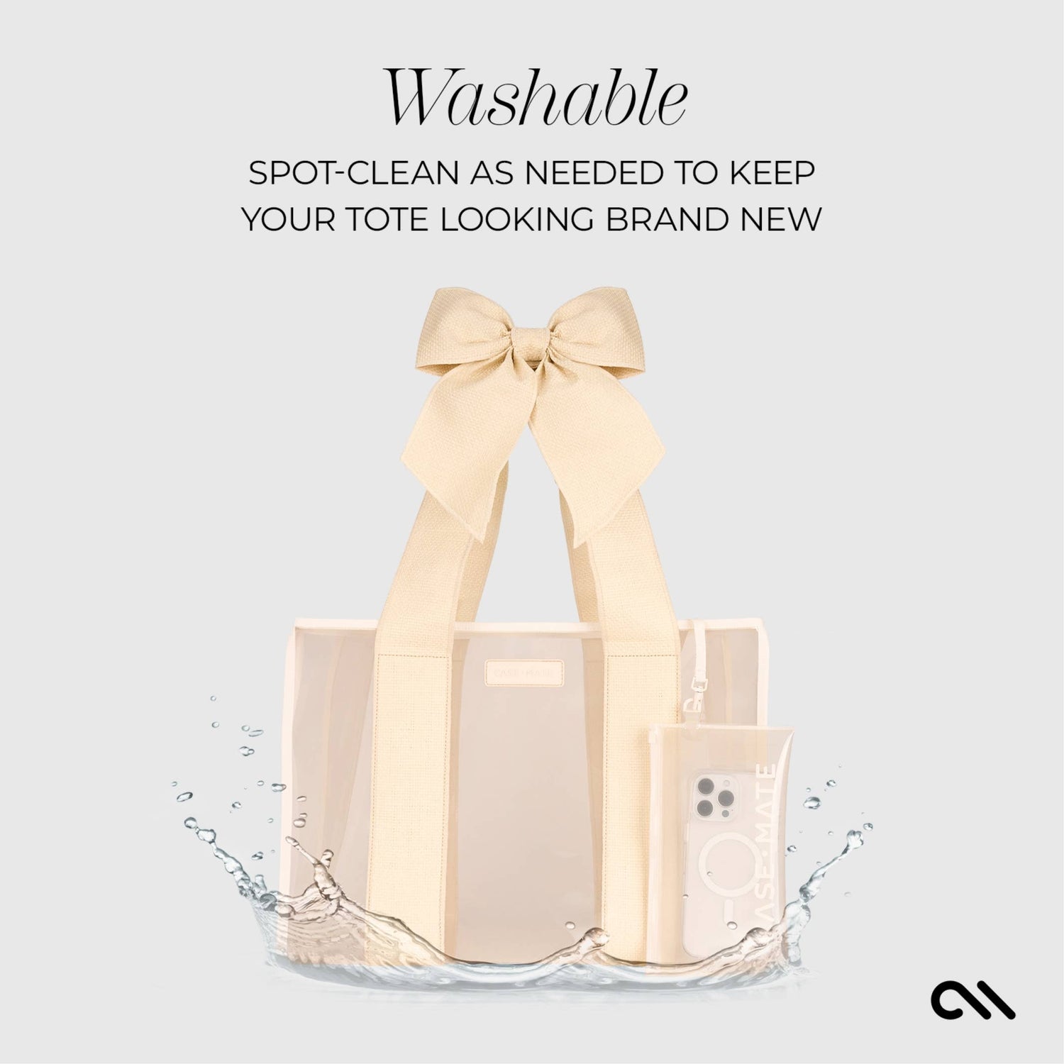 Case-Mate - Case-Mate Ecru Raffia Bow Jelly Tote Bag