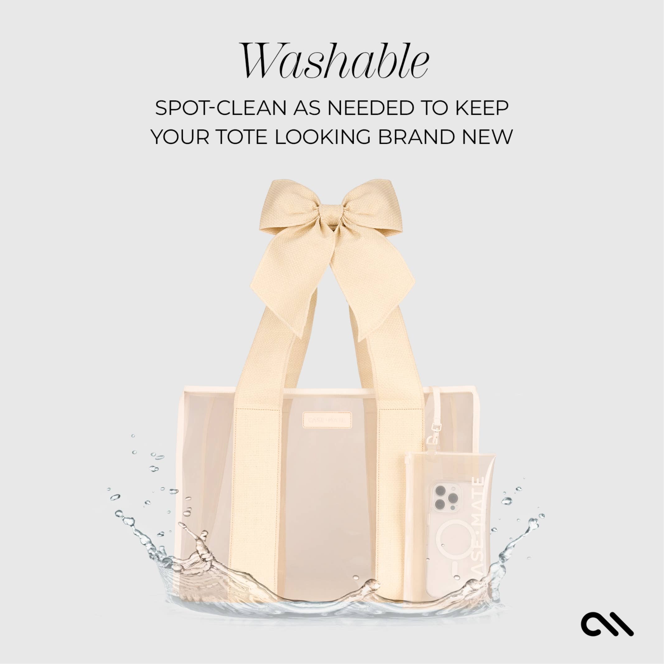 Case-Mate - Case-Mate Ecru Raffia Bow Jelly Tote Bag