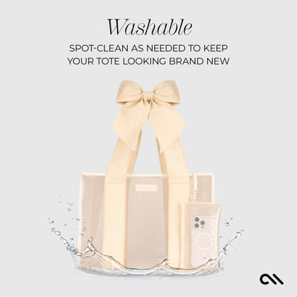 Case-Mate - Case-Mate Ecru Raffia Bow Jelly Tote Bag