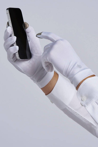 Coolibar - Unisex Gannett Full Finger Gloves | White