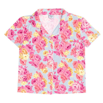 Bella Sleep + Spa - Bamboo PJ Set - Blue + Rose Floral