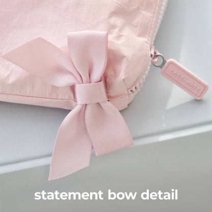 Case-Mate - Case-Mate Ballet Pink Bow Crinkle Makeup Bag