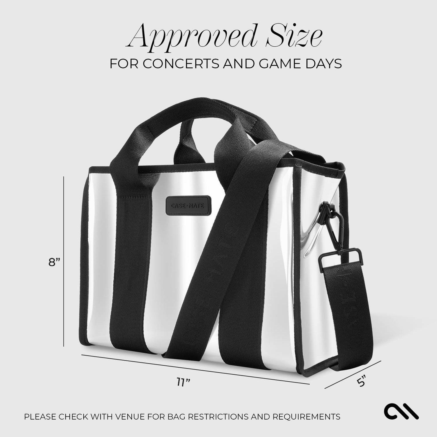 Case-Mate - Case-Mate Silver Chrome Jelly Tote Bag Medium Crossbody