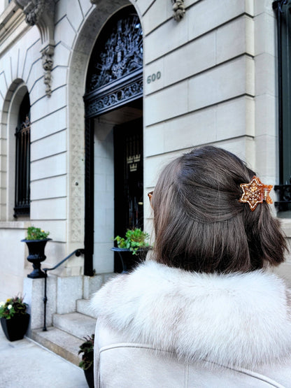 Solar Eclipse - Hand-painted Gingerbread Claw Hair Clip | Eco-Friendly