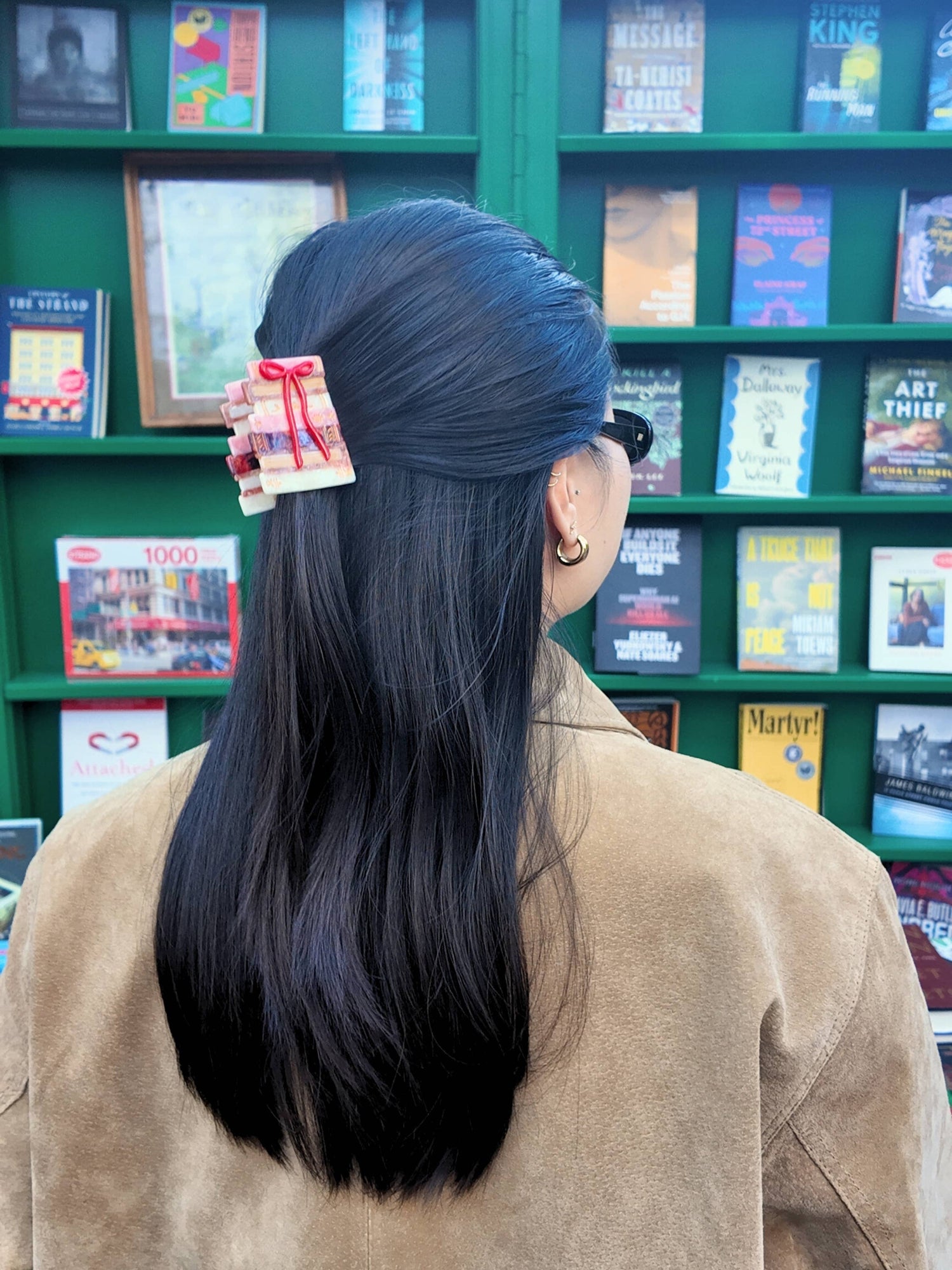 Solar Eclipse - Hand-painted Bow Bookstack Claw Hair Clip | Eco-Friendly