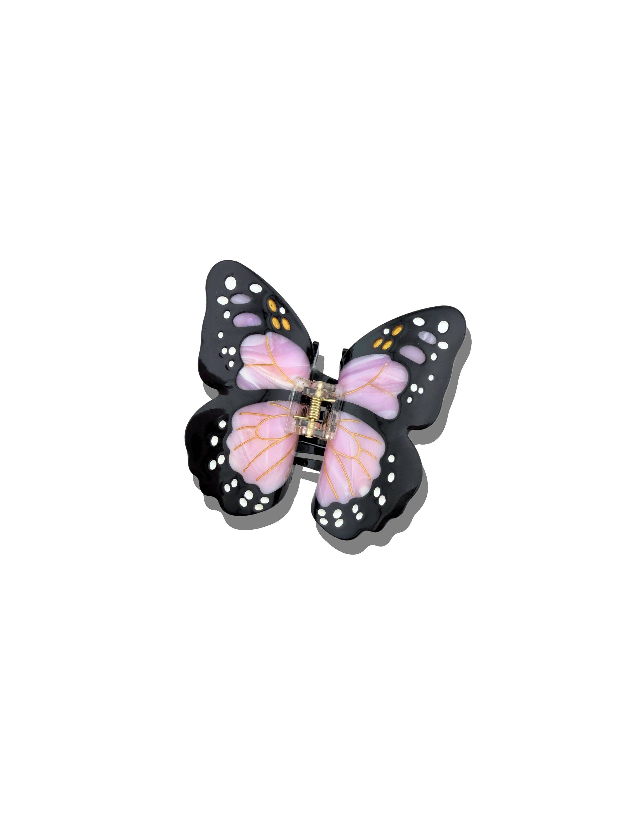 Solar Eclipse - Hand-painted Monarch Butterfly Claw Hair Clip | Eco-Friendly