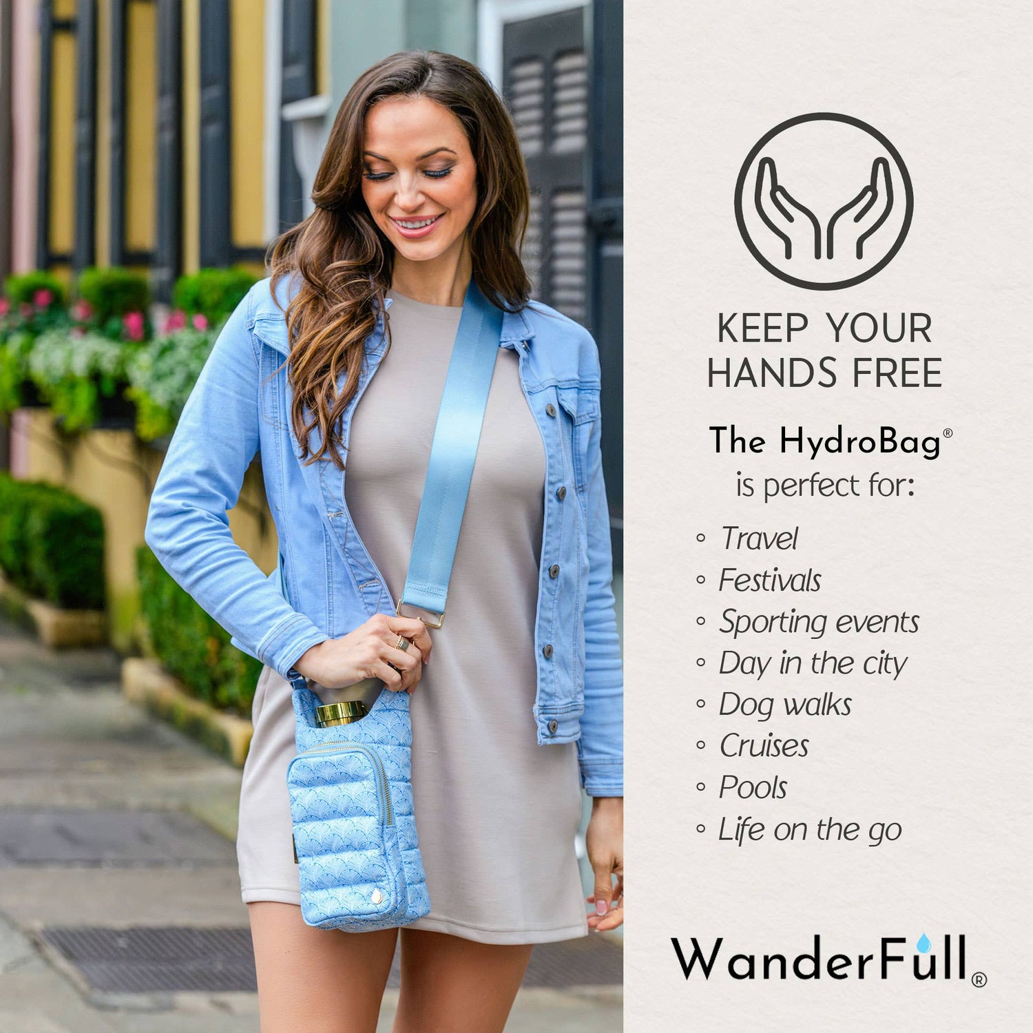 WanderFull - Original HydroBag - Blue Scallop Print HydroBag®