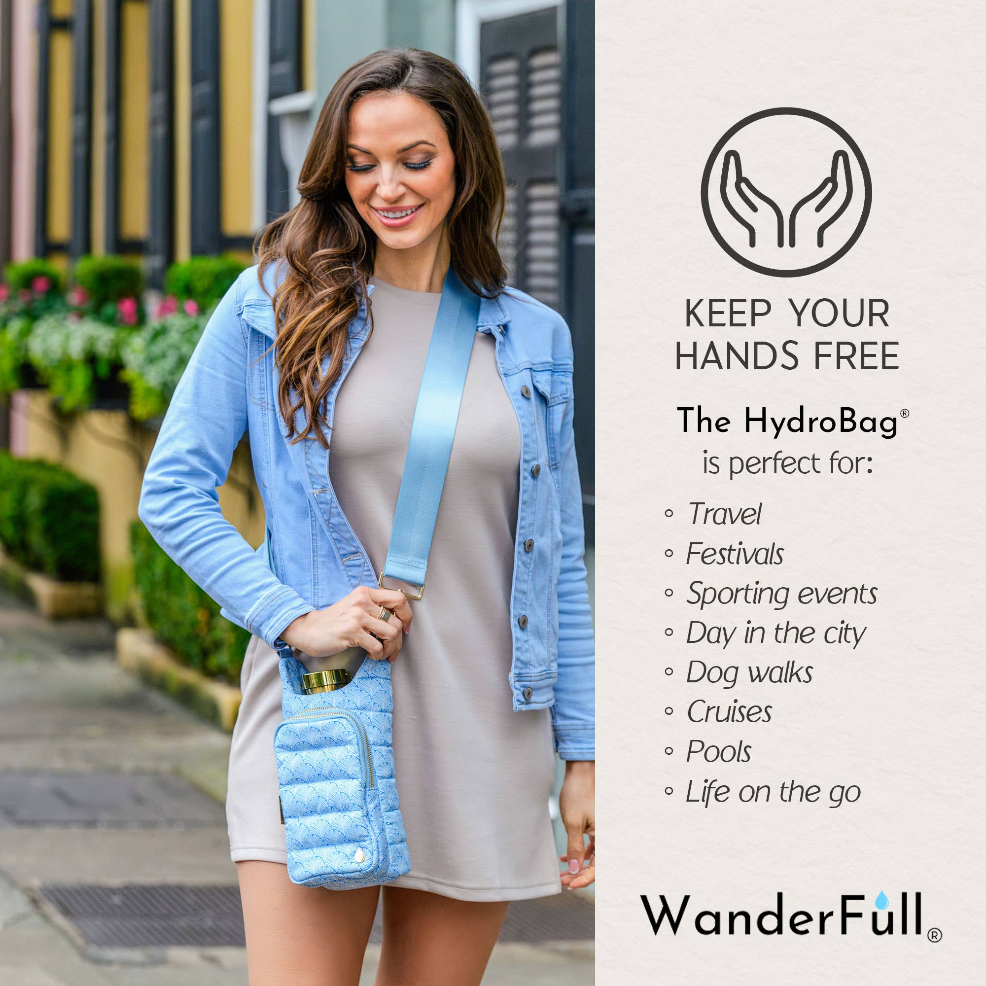 WanderFull - Original HydroBag - Blue Scallop Print HydroBag®