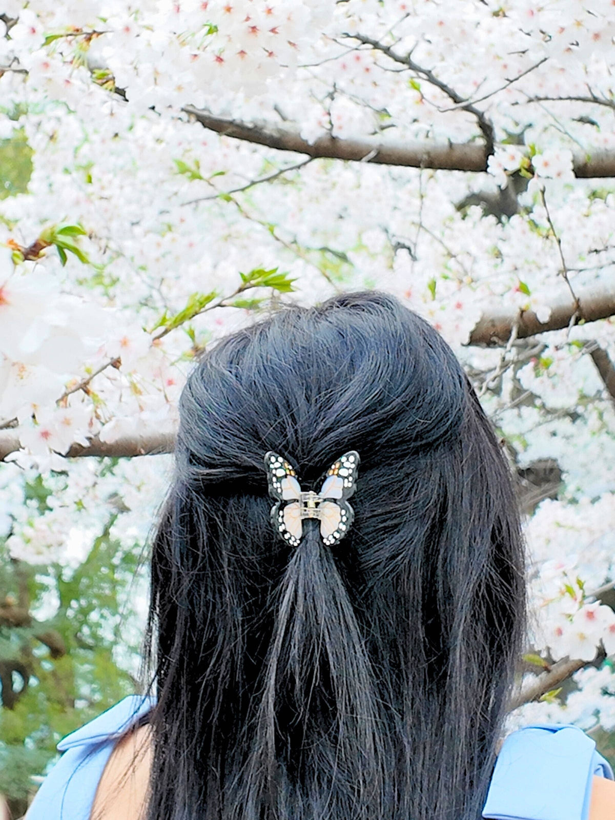 Solar Eclipse - Hand-painted Mini Monarch Butterfly Claw Hair Clip | Eco-Friendly
