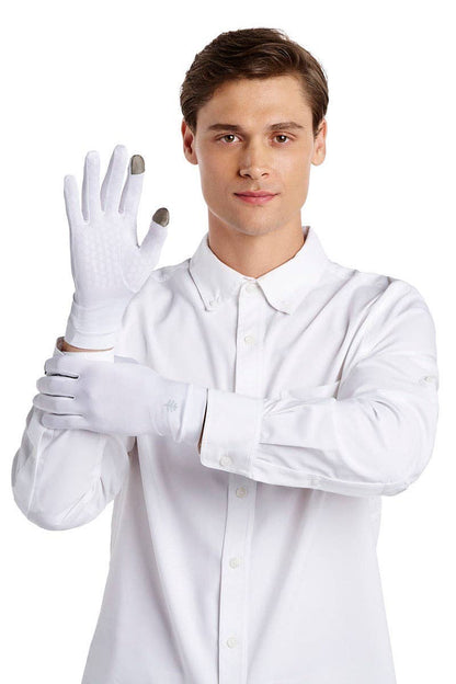 Coolibar - Unisex Gannett Full Finger Gloves | White
