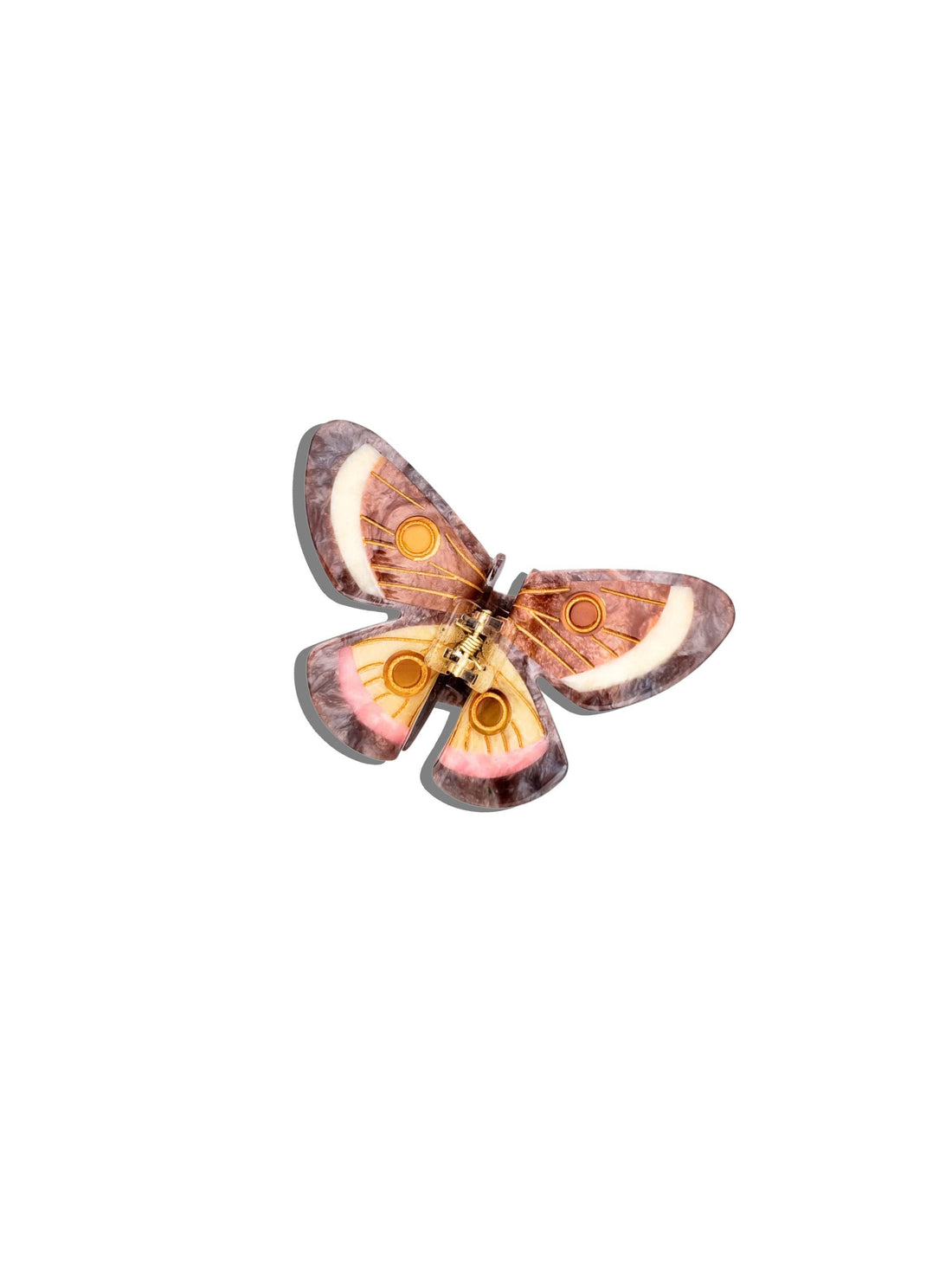 Solar Eclipse - Hand-painted Emperor Silk Moth Claw Hair Clip | Eco-Friendly