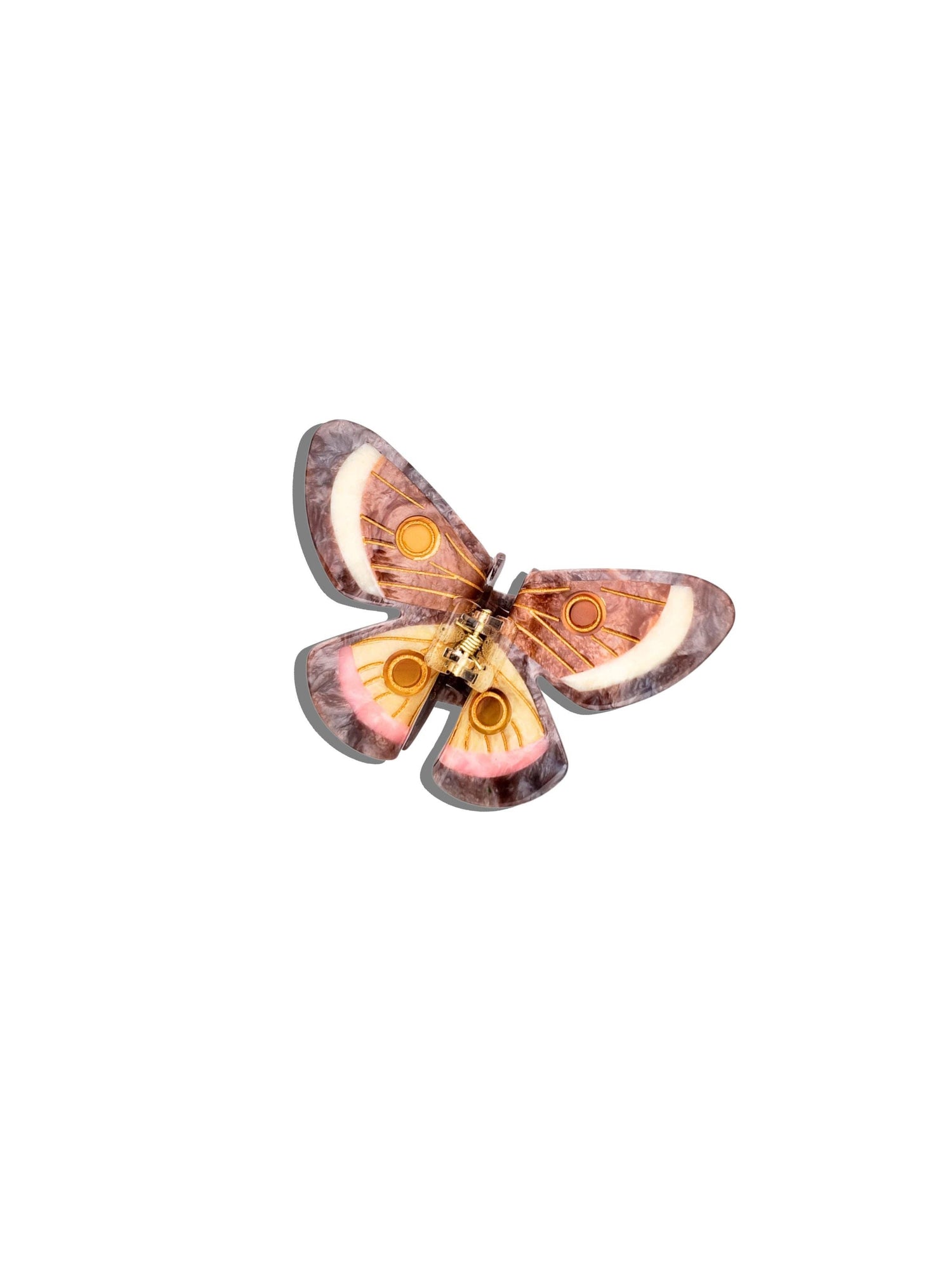 Solar Eclipse - Hand-painted Emperor Silk Moth Claw Hair Clip | Eco-Friendly