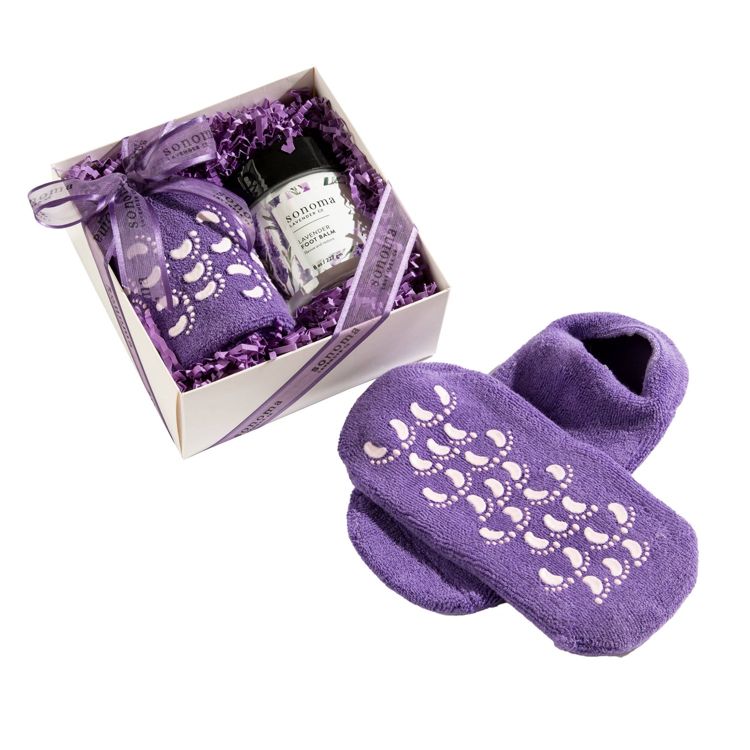 Sonoma Lavender - Gift Set - Lavender Hydrating Socks &amp; Lavender Foot Balm