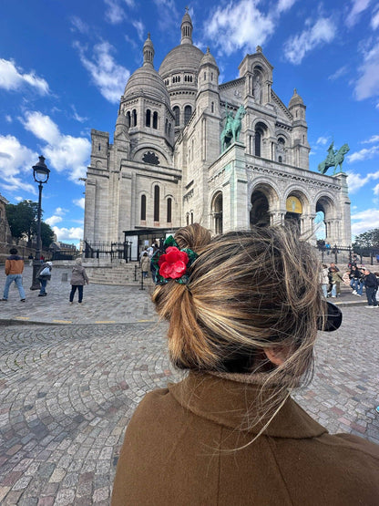 Solar Eclipse - Hand-painted Poinsettia Claw Hair Clip | Eco-Friendly