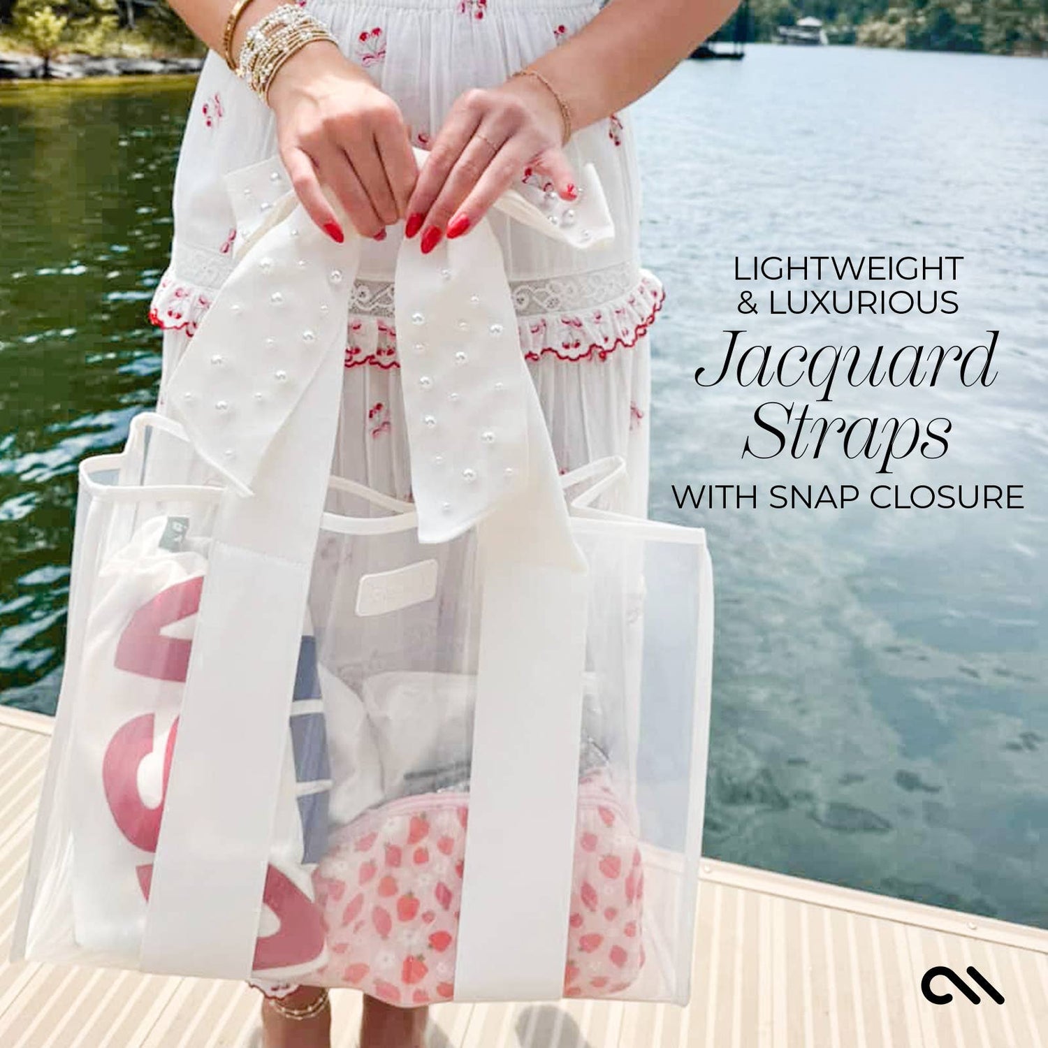 Case-Mate - Case-Mate Ivory Pearl Bow Jelly Tote Bag