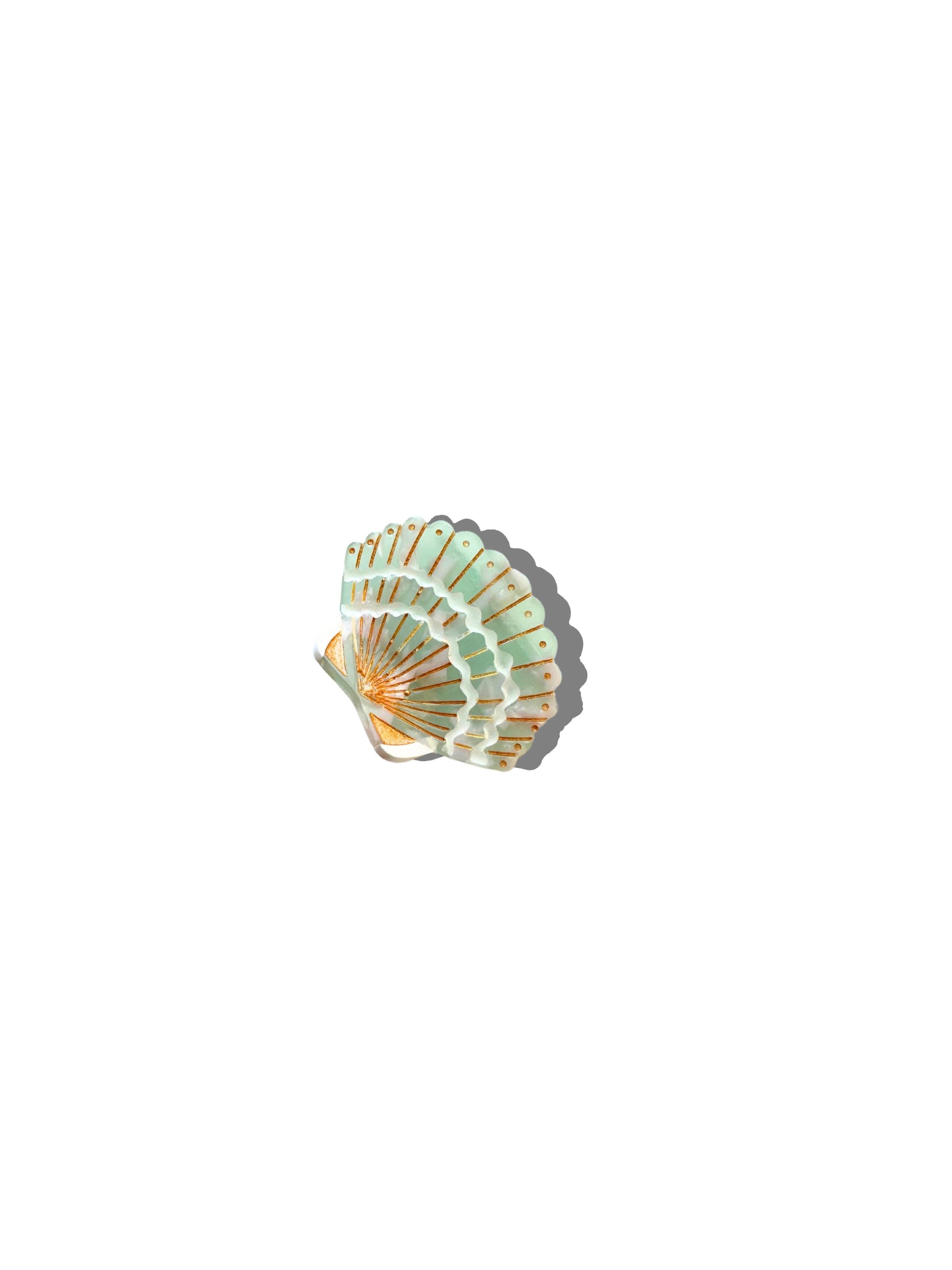 Solar Eclipse - Hand-painted Mini Seashell Claw Hair Clip | Eco-Friendly