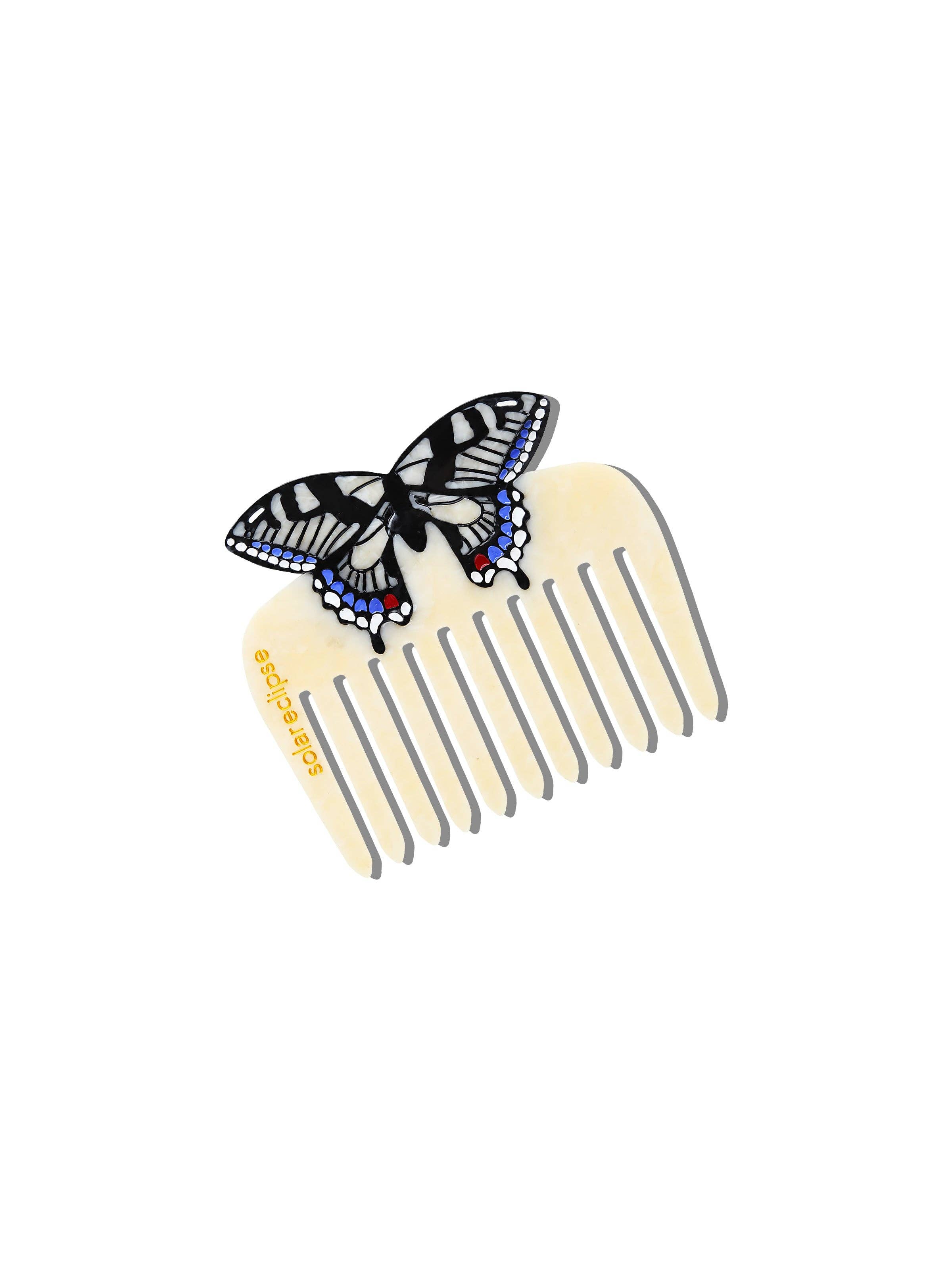 Solar Eclipse - Hand-painted Swallowtail Pocket Comb | Eco-Friendly
