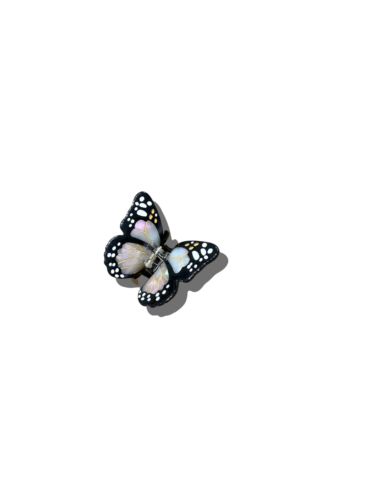 Solar Eclipse - Hand-painted Mini Monarch Butterfly Claw Hair Clip | Eco-Friendly