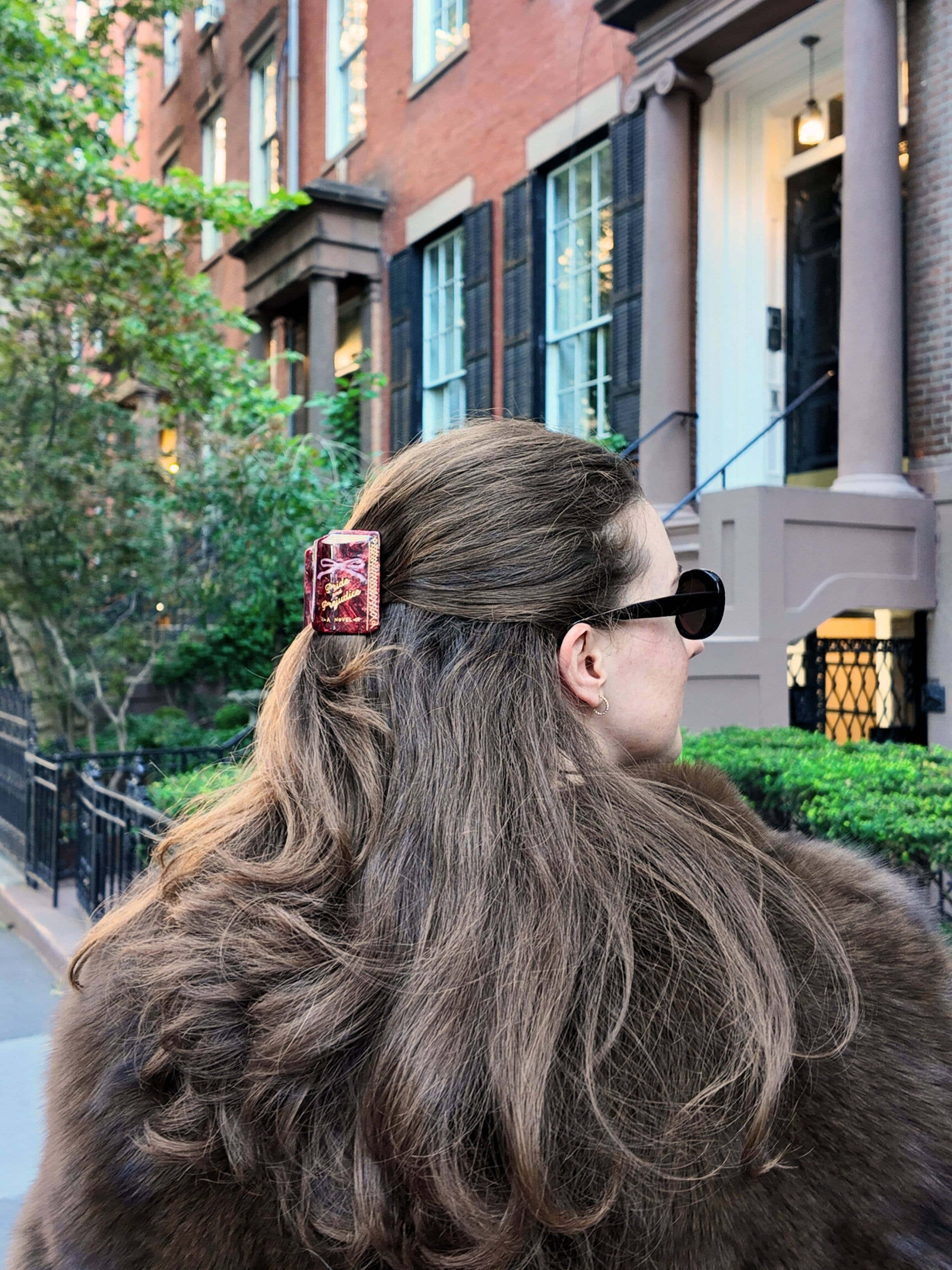 Solar Eclipse - Hand-painted Mini Pride &amp; Prejudice Book Claw Hair Clip