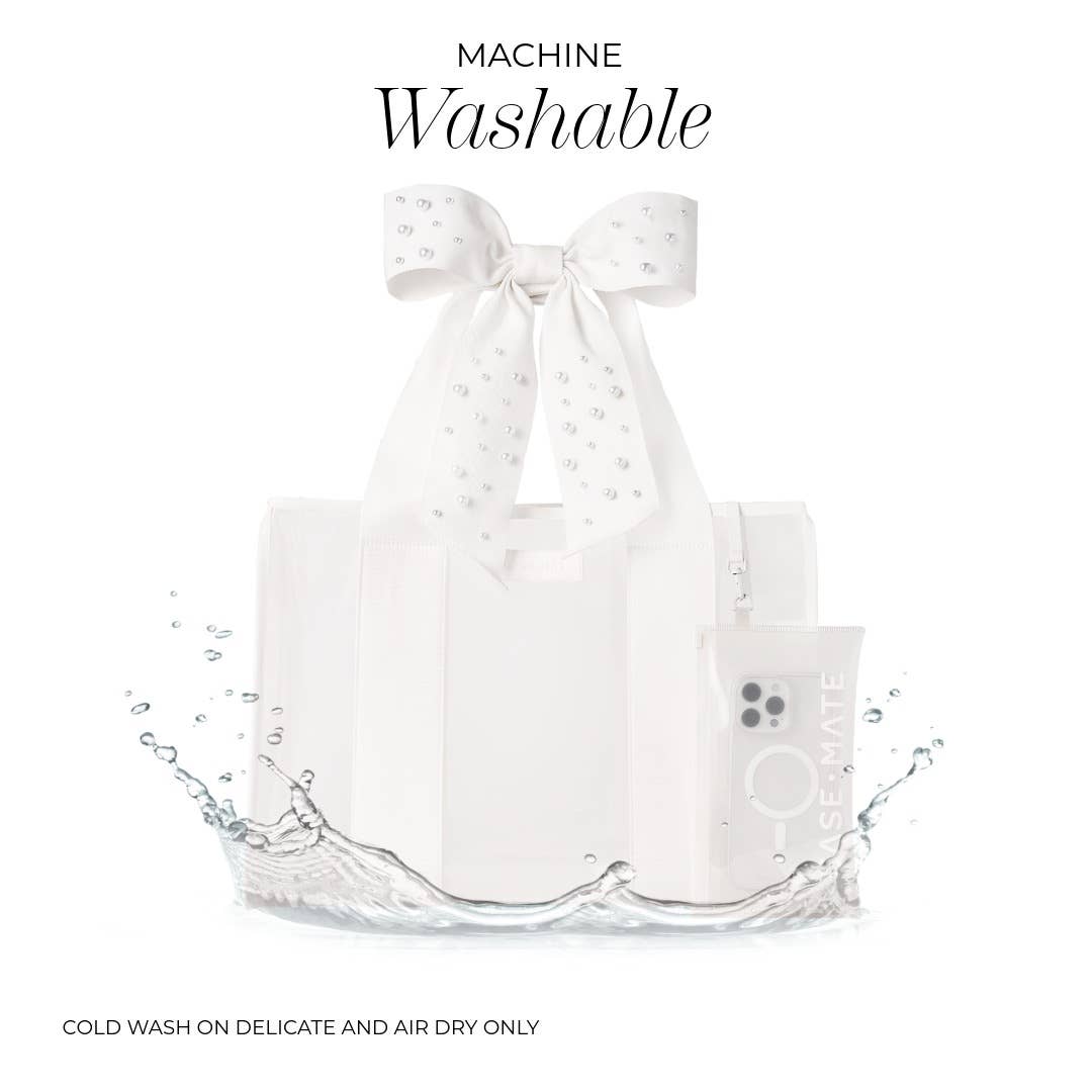 Case-Mate - Case-Mate Ivory Pearl Bow Jelly Tote Bag
