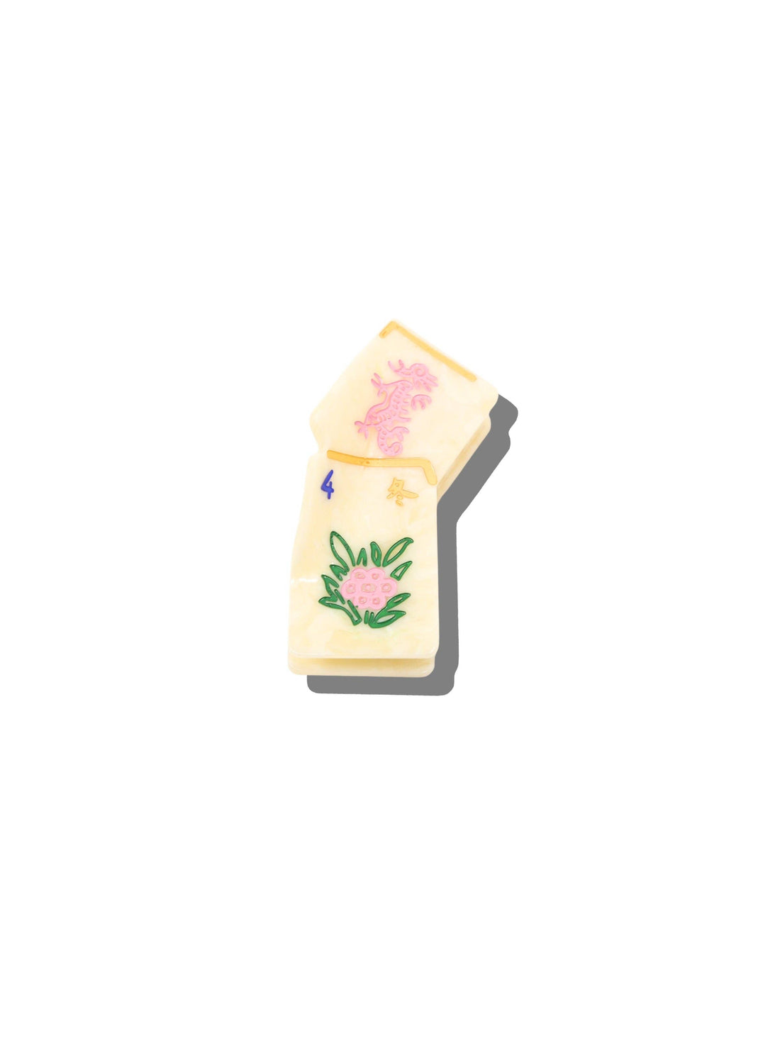 Solar Eclipse - Hand-Painted Mini Flower Mahjong Claw Hair Clip | Eco-Friendly