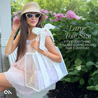 Case-Mate - Case-Mate Ivory Pearl Bow Jelly Tote Bag