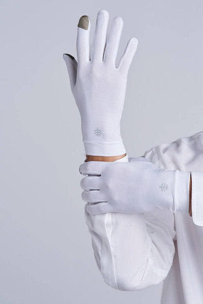 Coolibar - Unisex Gannett Full Finger Gloves | White