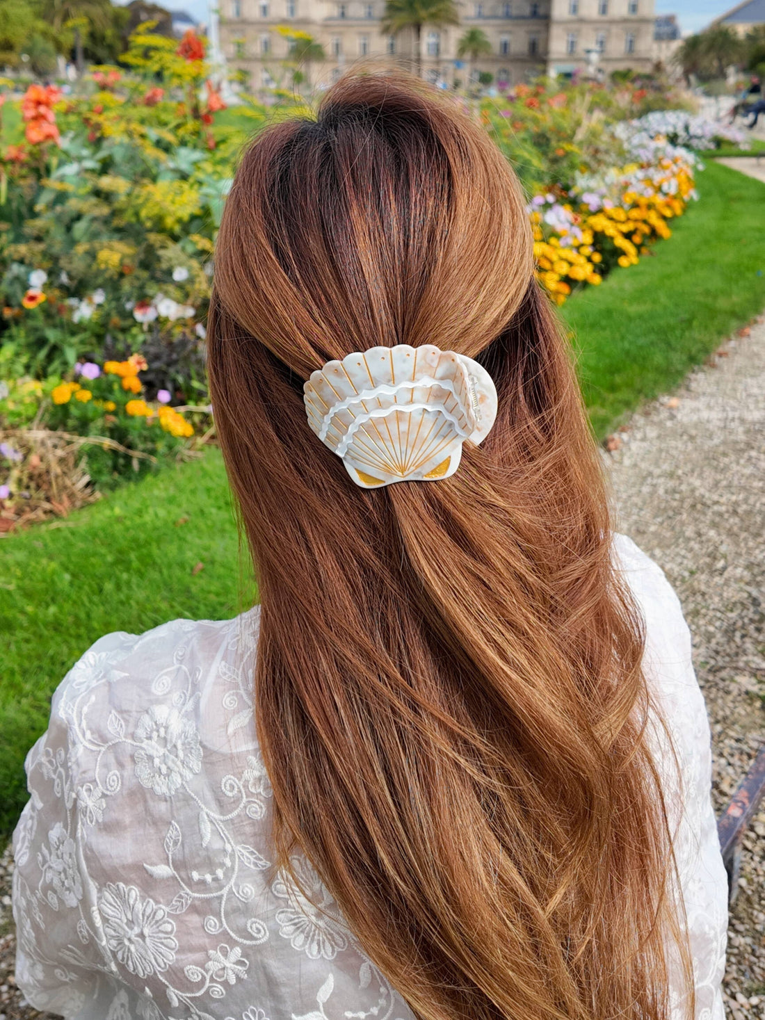 Solar Eclipse - Handmade Seashell Lay Down Claw Clip | Eco-Friendly