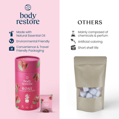 body restore⎜steam eye masks, shower steamers, tallow - Luxury Rose Shower Steamers - 6pk Floral Bridal &amp; Spa Gift