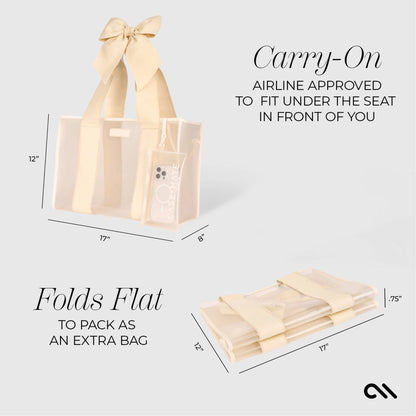 Case-Mate - Case-Mate Ecru Raffia Bow Jelly Tote Bag