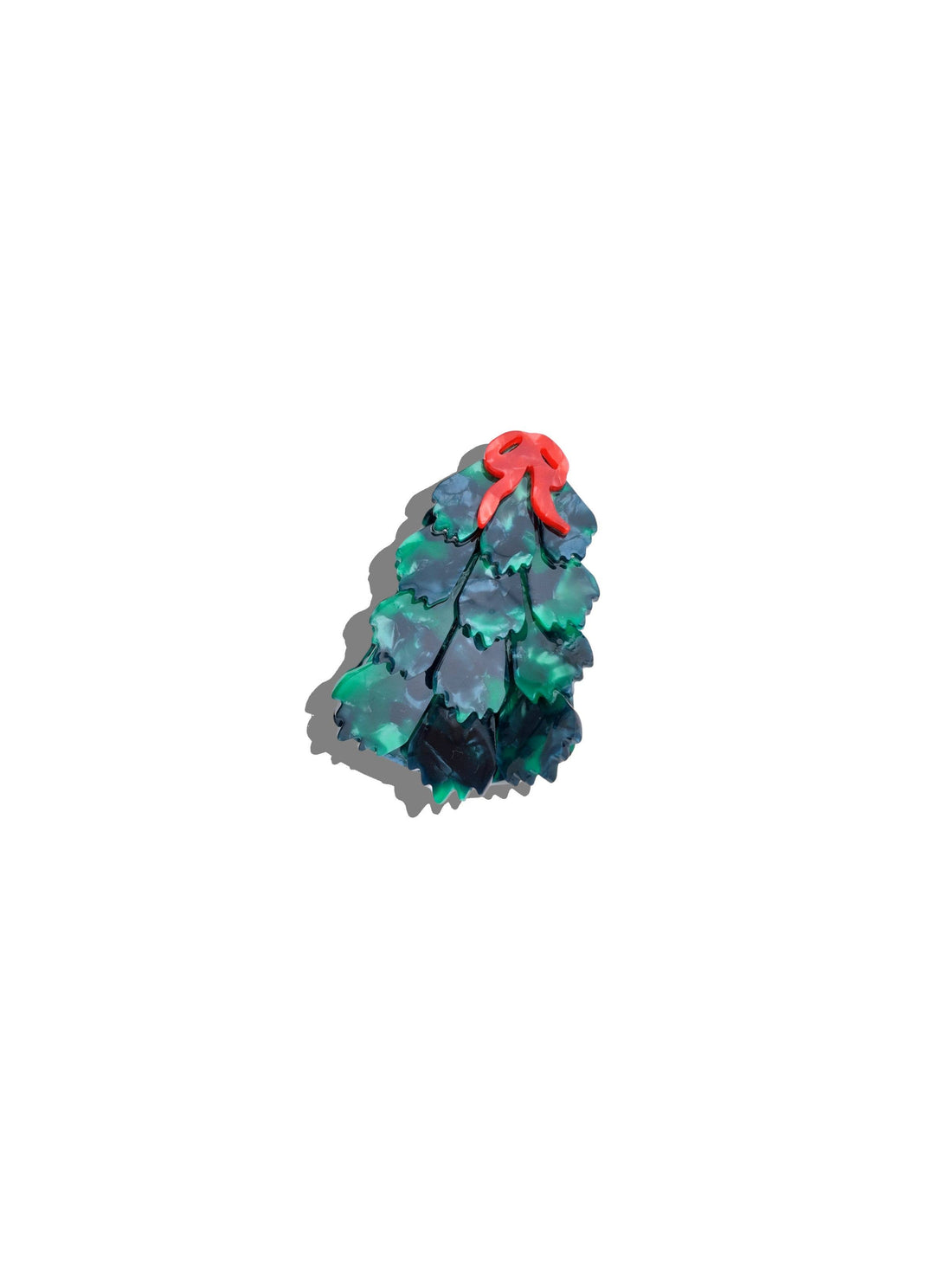 Solar Eclipse - Hand-painted Origami Holiday Tree Hair Claw Clip
