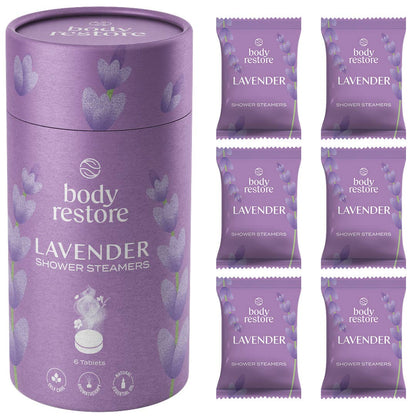 body restore⎜steam eye masks, shower steamers, tallow - Lavender Shower Steamers - 6pk Sleep, Relaxation Spa Gift