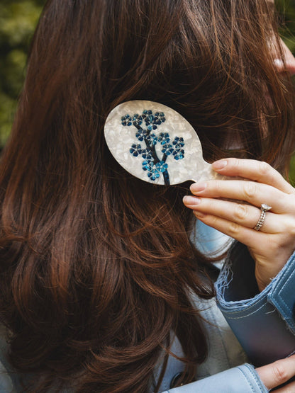 Solar Eclipse - Hand-painted White Sakura Blossom Brush | Eco-Friendly