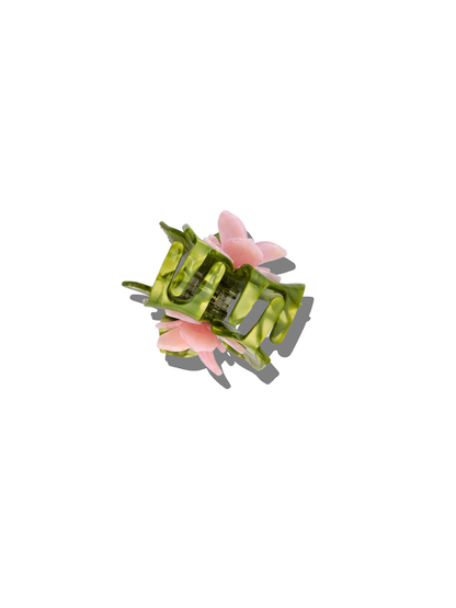 Solar Eclipse - Hand-painted Origami Magnolia Flower Hair Clip