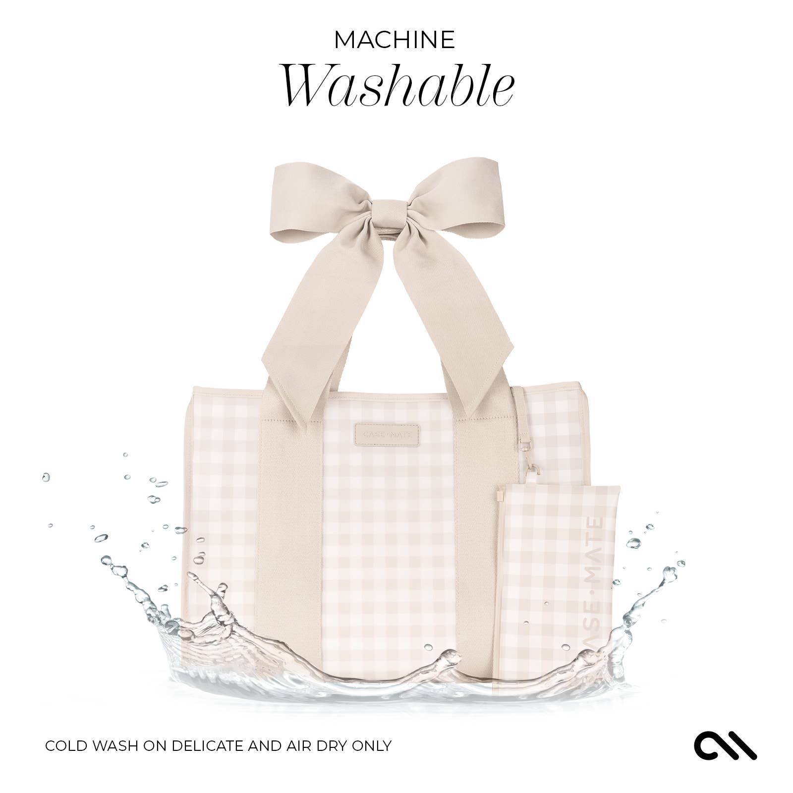 Case-Mate - Case-Mate Latte Gingham Bow Jelly Tote Bag