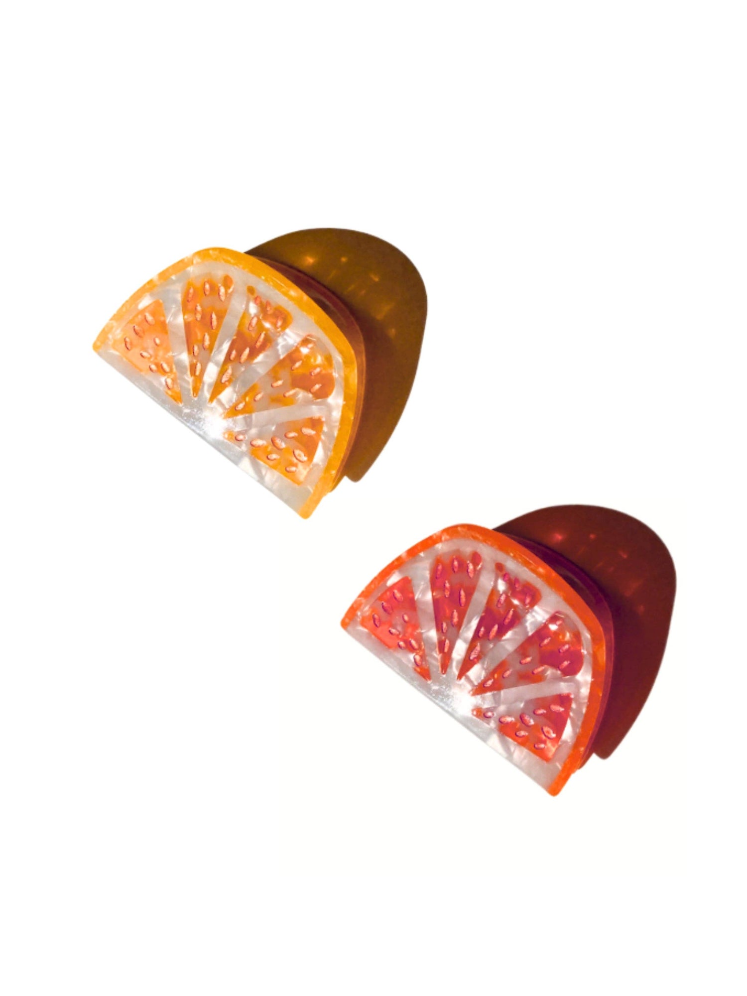 Solar Eclipse - Hand-painted Citrus Slice Claw Hair Clip | Eco-Friendly