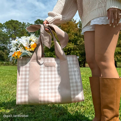 Case-Mate - Case-Mate Latte Gingham Bow Jelly Tote Bag
