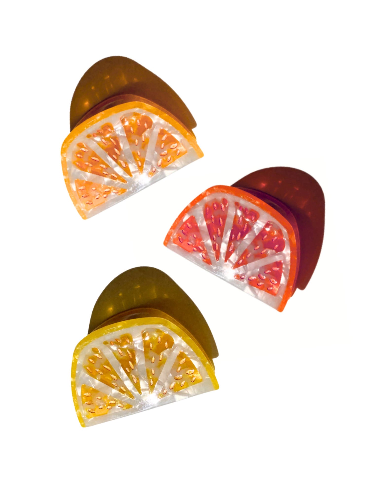 Solar Eclipse - Hand-painted Citrus Slice Claw Hair Clip | Eco-Friendly