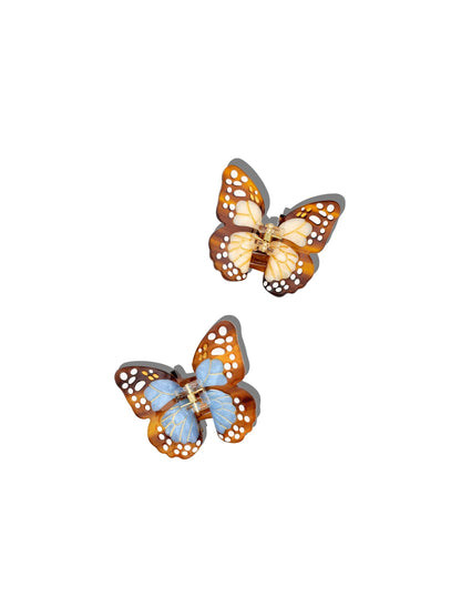 Solar Eclipse - Hand-painted Mini Boho Monarch Claw Hair Clip | Eco-Friendly