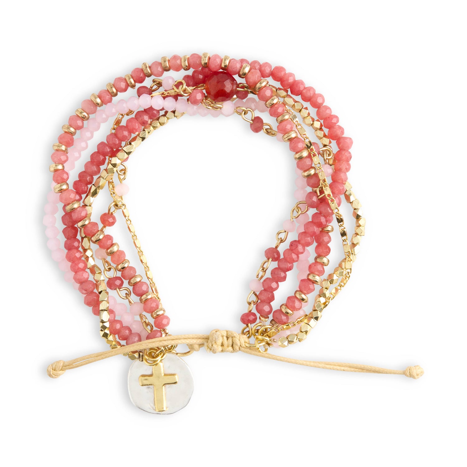 DEMDACO - Blush Pink Beaded Prayer Bracelet - 7in