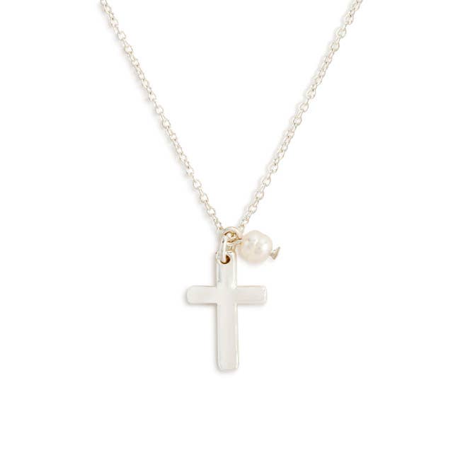 DEMDACO - Dainty Cross Necklace - Silver
