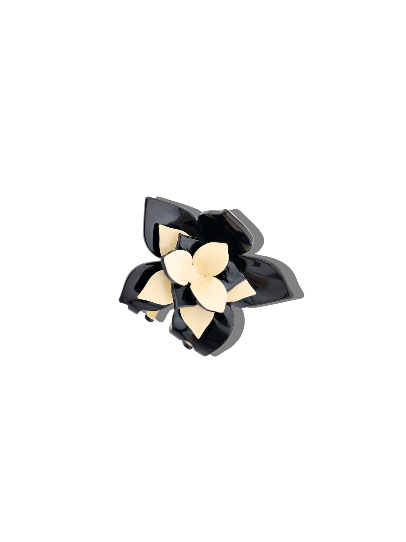 Solar Eclipse - Hand-painted Origami Magnolia Flower Hair Clip