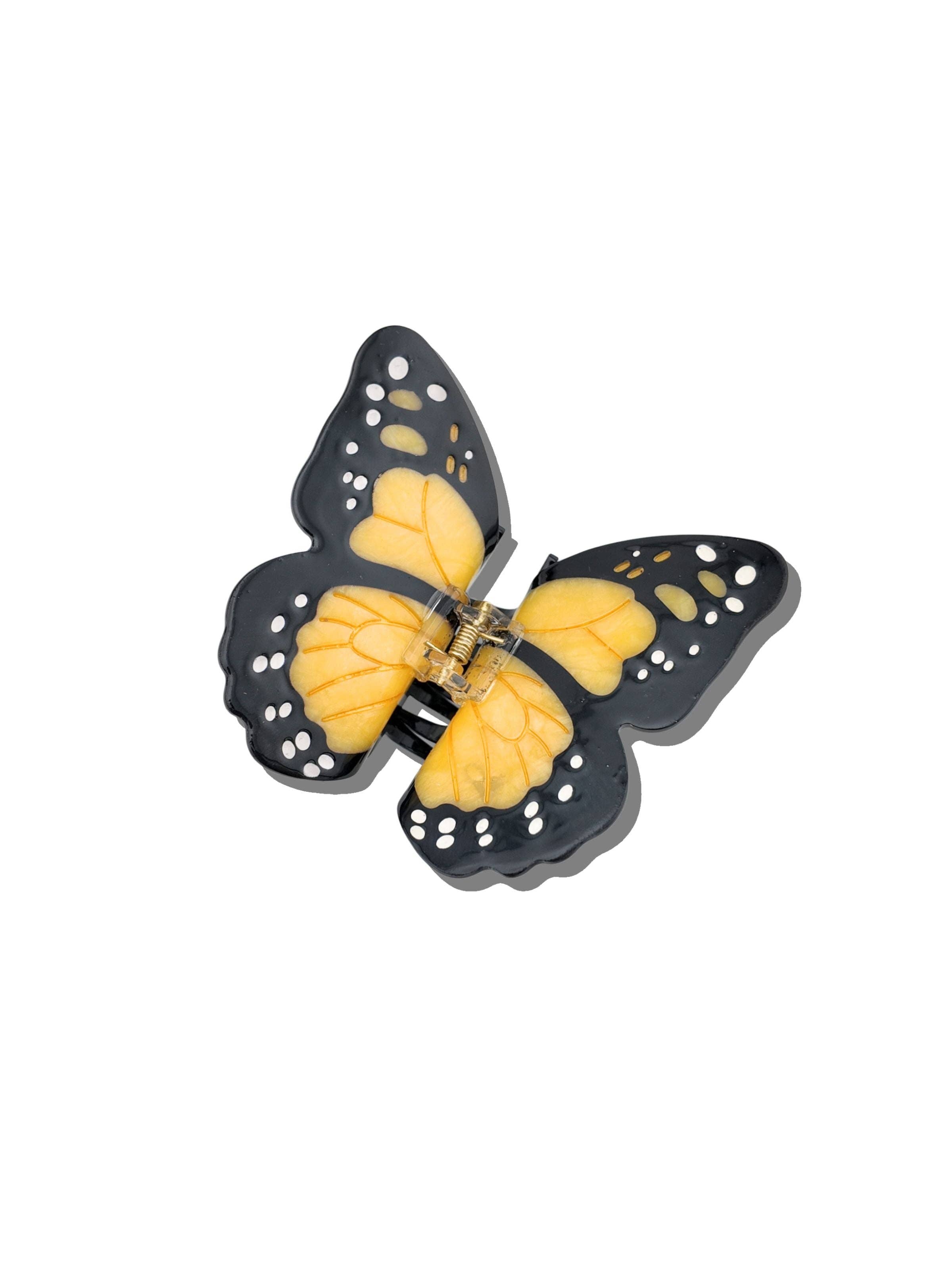 Solar Eclipse - Hand-painted Monarch Butterfly Claw Hair Clip | Eco-Friendly